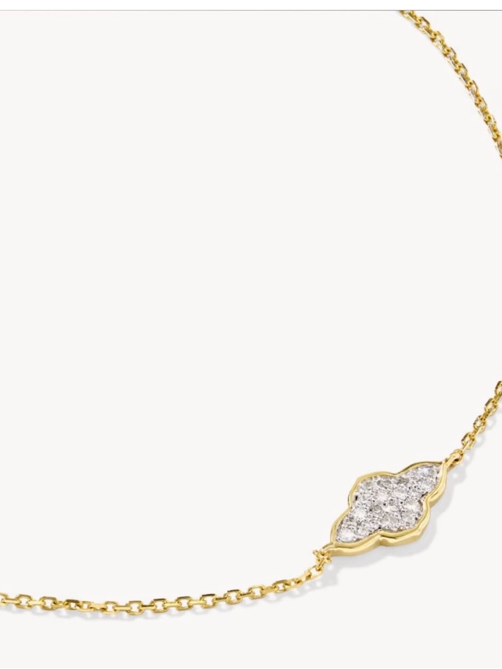 Kendra Scott Fine Jewelry Abbie 14k Yellow Gold Pave Delicate Chain Bracelet NWT